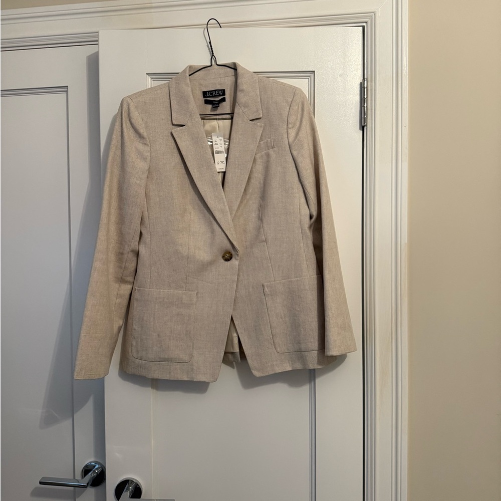 J. Crew Beige Women's Linen Blazer